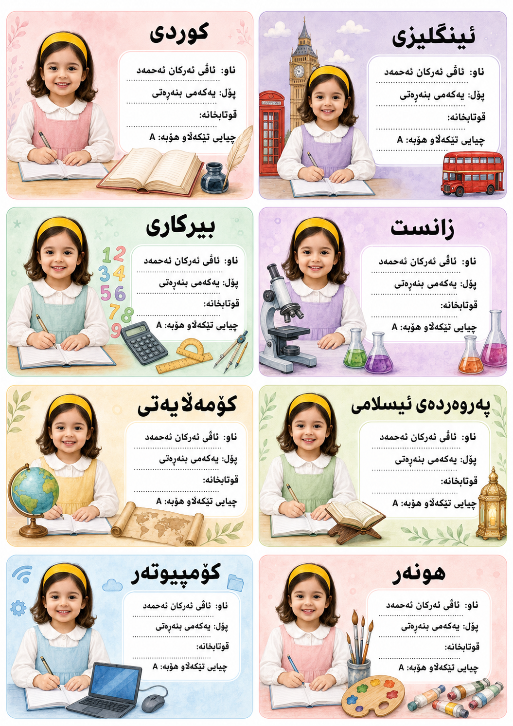 دروستکردنى ستیکەرى تایبەت بە قوتابخانە